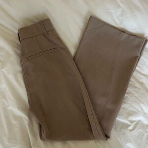 Abercrombie & Fitch Tailored Wide Leg Pant in Taupe